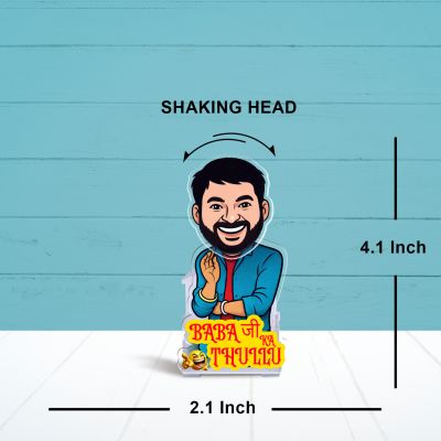 Baba Ji Ka Thullu Bobblehead Funny Caricature for Car Dashboard & Home Tabletop Decor Funny Decorative Items Gift for Friends Solar Powered Moving Head